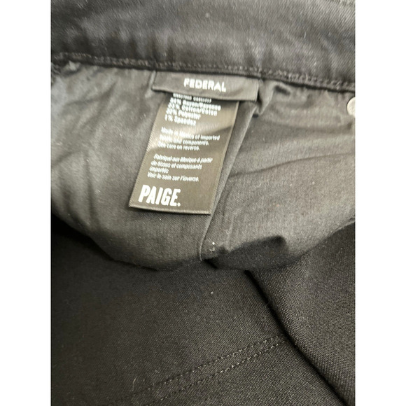 Paige Jeans Men's Size 38x30 Black Federal Denim Stretch Straight Leg - Picture 7 of 12